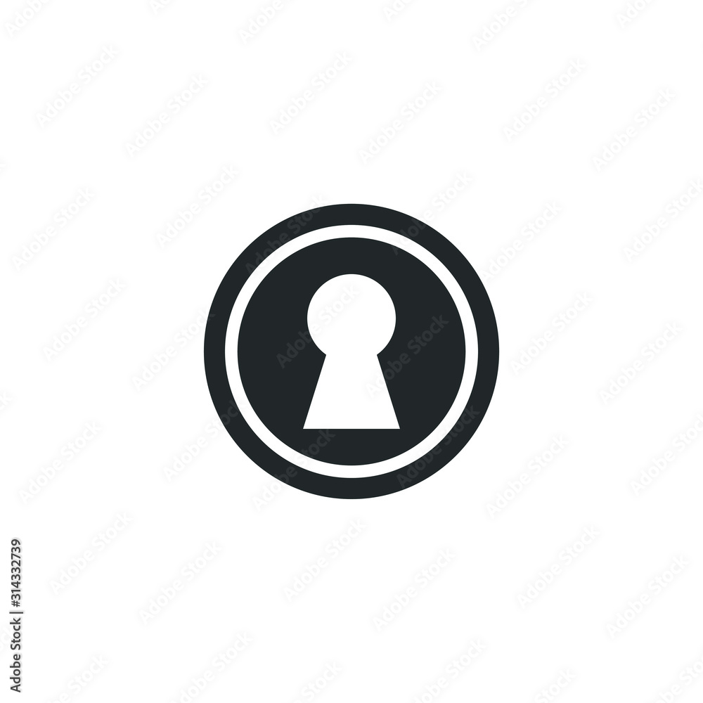 Aufkleber black key hole icon template color editable. security, protection concept symbol vector sign isolate