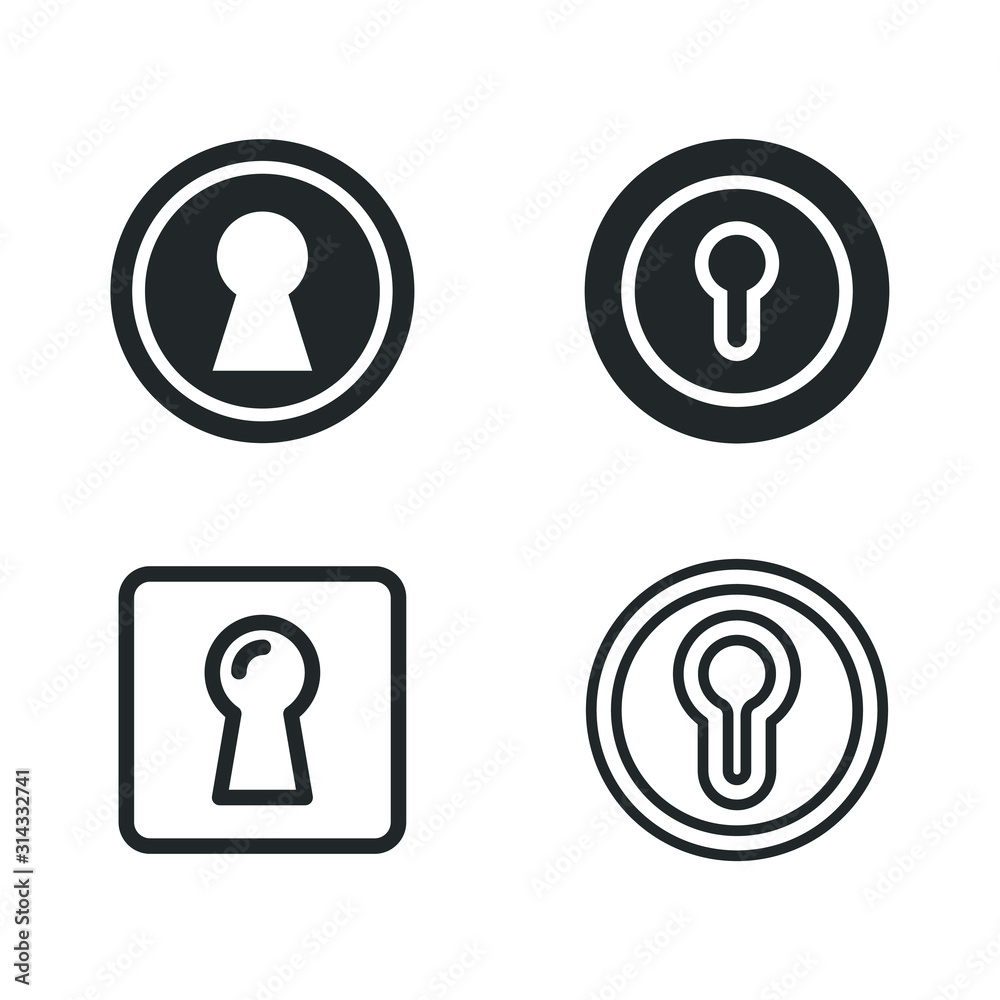 Poster black key hole icon template color editable. security, protection concept symbol vector sign isolate