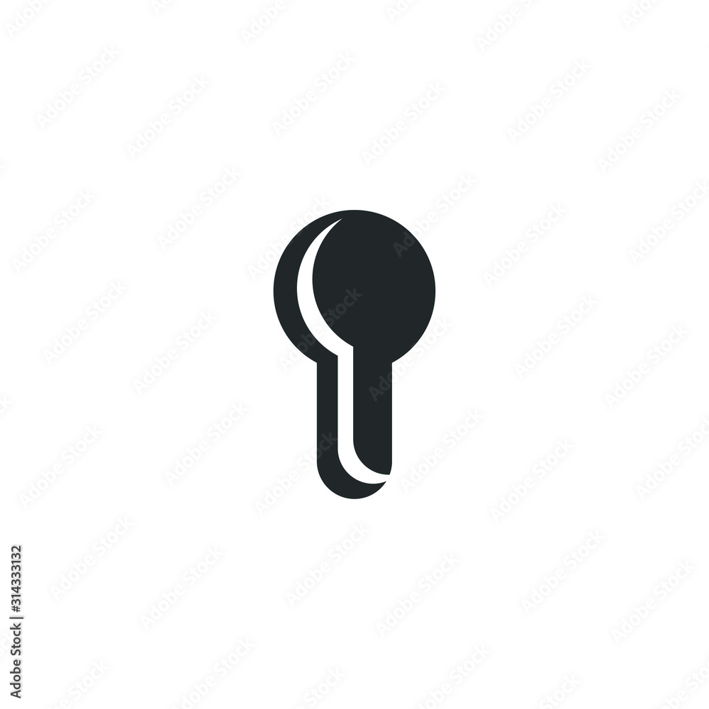 Poster black key hole icon template color editable. security, protection concept symbol vector sign isolate