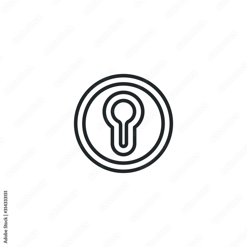 Poster black key hole icon template color editable. security, protection concept symbol vector sign isolate