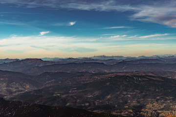 Fototapeta na wymiar View of the Alps from Mont Ventoux in Provence at Sunset