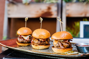 Beef sliders on a plate