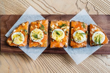 Lox and egg on bread