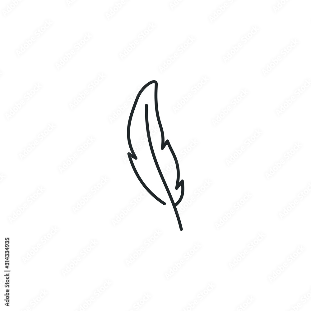 Poster Feather, Pen icon template color editable. Feather symbol vector sign isolated on white background illustration for graphic and web design.