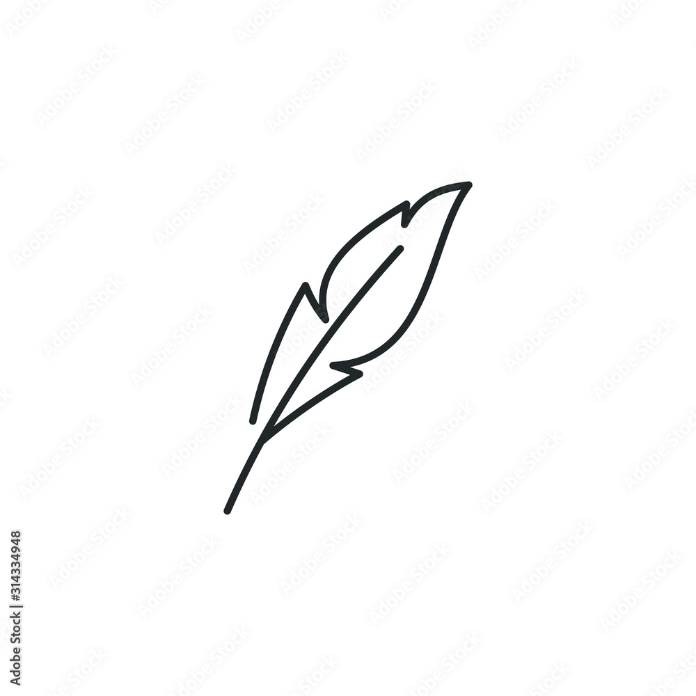 Poster Feather, Pen icon template color editable. Feather symbol vector sign isolated on white background illustration for graphic and web design.