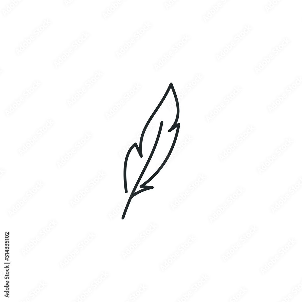 Poster feather, pen icon template color editable. feather symbol vector sign isolated on white background i