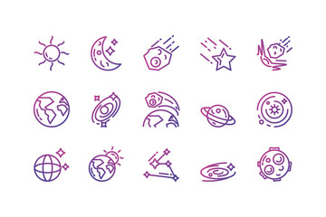 Isolated space icon set vector design