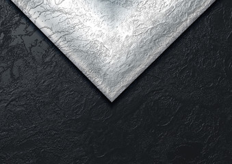 old textured black and silver background. grungy canvas with 3D silver margin for backdrops, websites, posters and banners, cards and surfaces. 