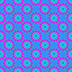 Abstract seamless pattern on the blue background