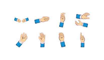 Isolated sign language with hands icon set vector design