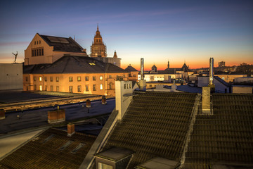 Panorama von Mainz im Sonnenaufgang
