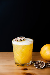 Cocktail drink and orange slices