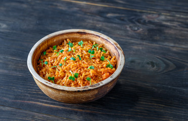 Fototapeta na wymiar Bowl of Mexican rice