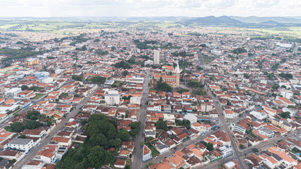 Aerial view of the Guaxupé city, Minas Gerais / Brazil.