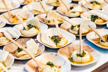 Appetizers on table 