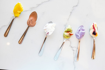 Samples of ice cream