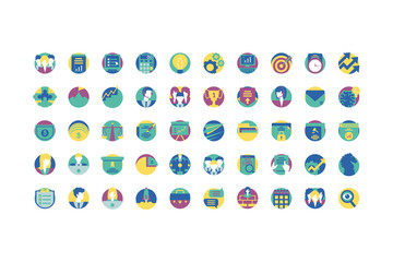 Strategy and management icon set vector design