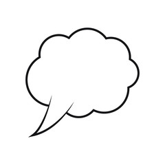 Think bubble isolated. Trendy think bubble in flat style. Modern template for social network and label. Creative thought balloon. Cloud line art, vector illustration