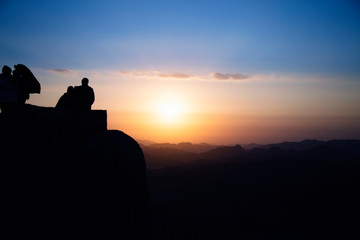 Scenic orange sunset sky background