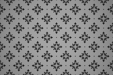 Flower geometric pattern. Seamless vector background. Black ornament