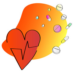 Bright symbolic illustration of pharmaceutical efforts for heart wellbeing and good blood pressure 