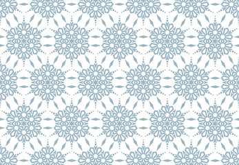 Abstract geometric pattern with lines, snowflakes. A seamless vector background. White and blue texture. Graphic modern pattern