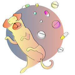 Bright symbolic illustration of pharmaceutical efforts for pet wellbeing