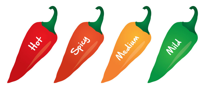 spicy food level vector label