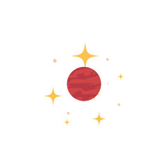 space planet flat style icon