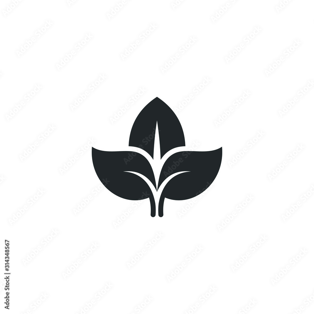 Aufkleber leaf ecology nature icon template color editable. leaf symbol vector sign isolated on white backgrou