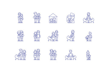 Isolated family cartoons icon set vector design