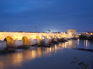 Roman bridge in the city of Cordoba in Spain