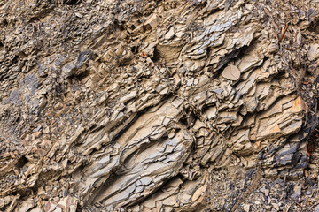 texture of loose layered rock.