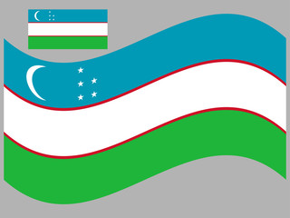 Wave Uzbekistan Flag Vector illustration eps 10