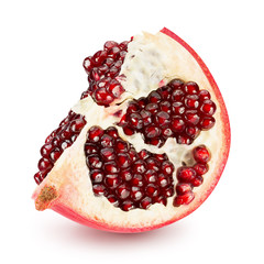 pomegranate slice isolated on a white background