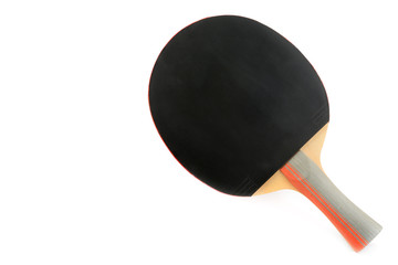 Table tennis equipment isolated on white background. Free space for text.