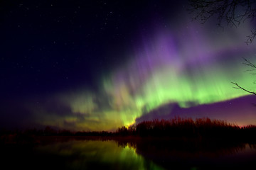 Aurora Borealis coloring the night sky