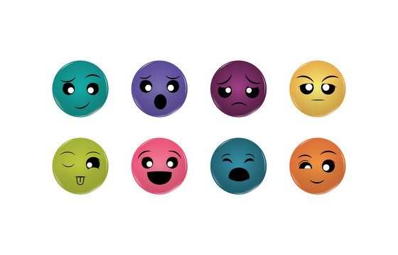 Isolated cartoons faces icon set vector design