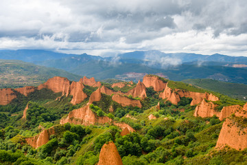 A view to Las Medulas - historic roman gold-mining site near Ponferrada, Spain.