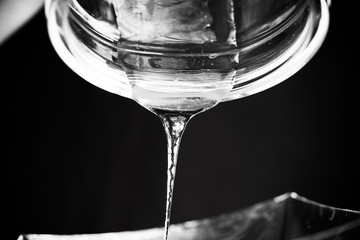 close-up sugar paste for hair removal on a black background.