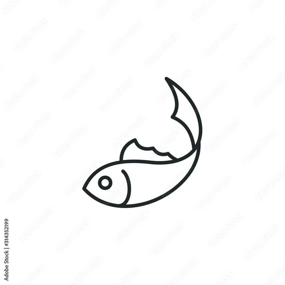 Poster Fish icon template color editable. Fish symbol vector sign isolated on white background illustration for graphic and web design.