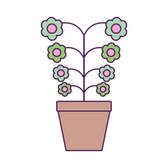 flower branch in pot plant fill line