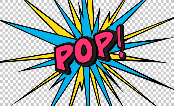 Pop! Pop art funny comic speech word. Fashionable poster and banner. Social Media Connecting Blog Communication Content. Trendy and fashion color retro vintage illustration background. Easy editable.