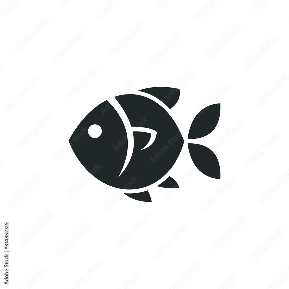 Poster Fish icon template color editable. Fish symbol vector sign isolated on white background illustration for graphic and web design.