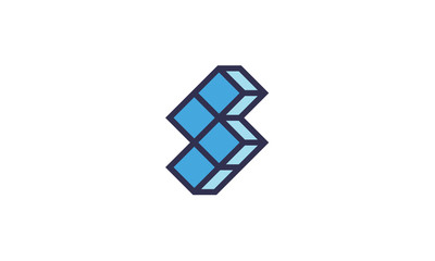 A modern logo that represents cubes that forms letter S.