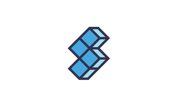 A modern logo that represents cubes that forms letter S.