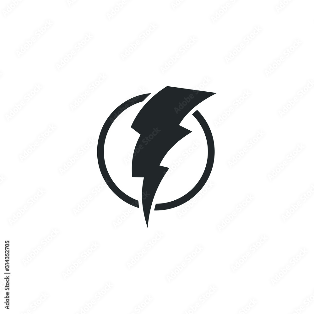 Aufkleber lightning, electric power icon template color editable. energy and thunder electricity symbol vector