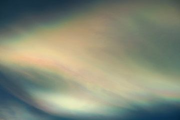 Mother-of-pearl cloud in the sky of Norway.