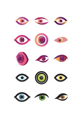 Obraz premium Isolated eyes icon set vector design