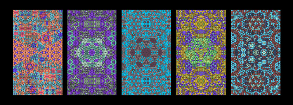 Set of Complex Tessellation Pattern Textures - Generative Mosaic Background